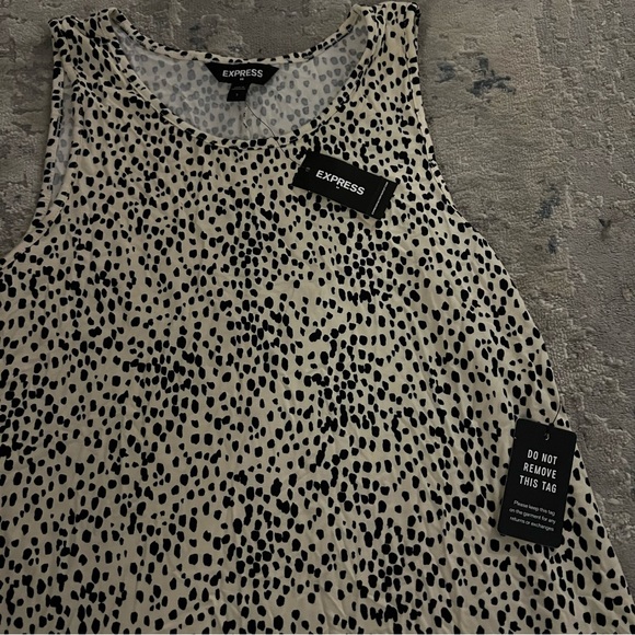 NWT Express Small Jersey Knit Spotted Cheetah Tank Dress - Picture 4 of 7